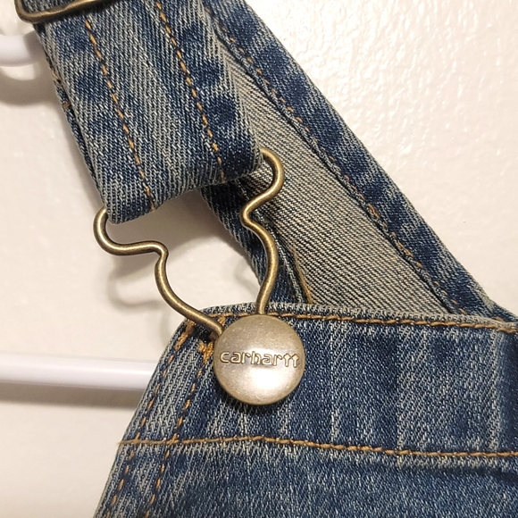Carhartt Kids Overalls Denim Blue Jeans Pants Romper Toddler Little Boys Size 2T - Picture 5 of 13
